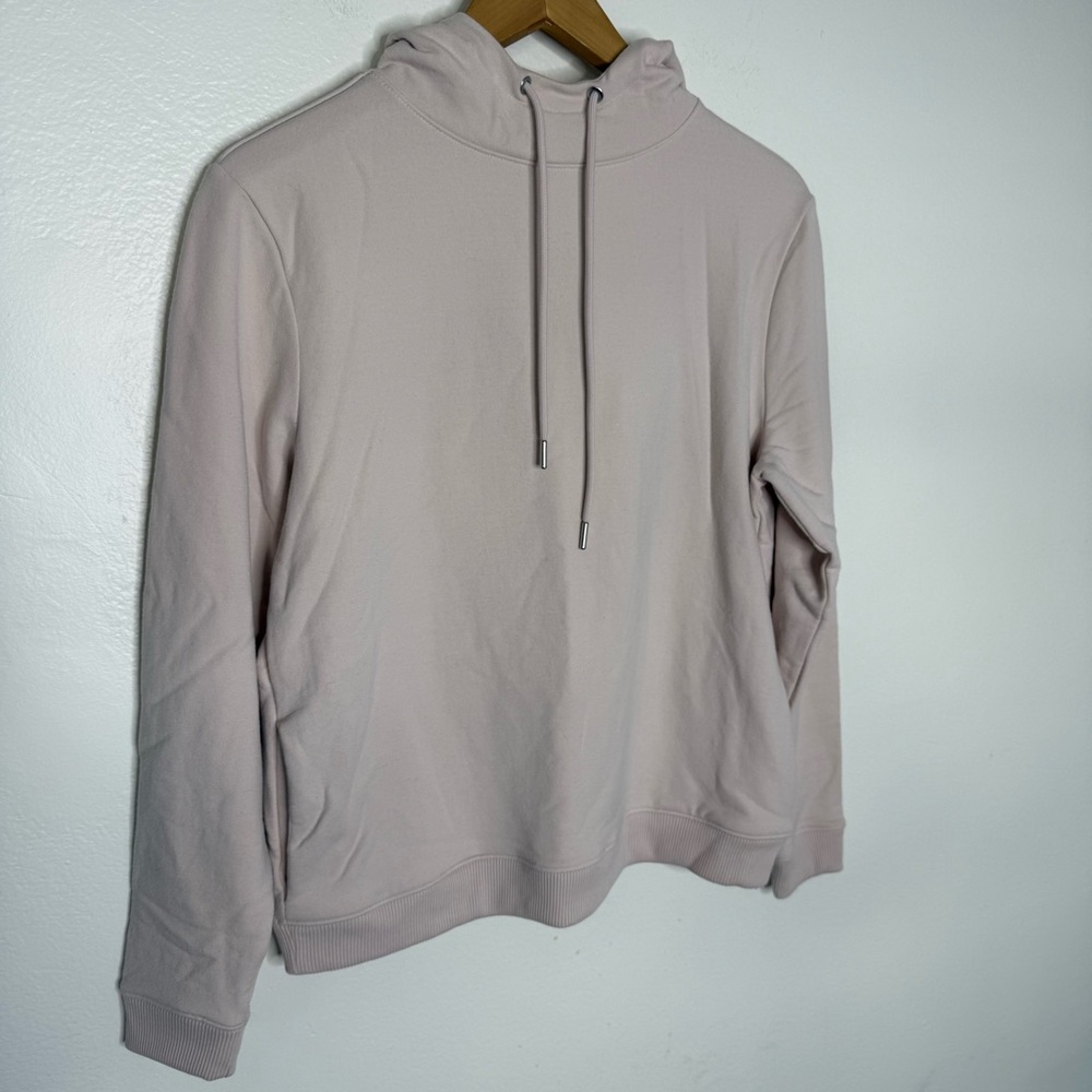 Theory Neck Hoodie Cloud Fleece light pink Sz P